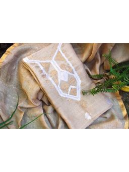 Ethnic Elements - Linen Beige Unstitched Dress Material