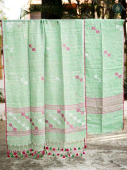 Ethnic Elements - Linen Green Unstitched Dress Material