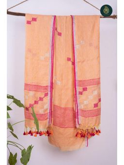 Ethnic Elements - Linen Peach Unstitched Dress Material