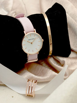 Joker and Witch - Joker & Witch White Stainless Steel Watch and Bracelet With Ring (Set of 3)