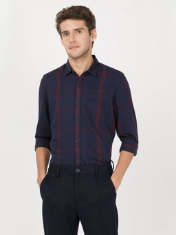 Lee - Men Checked Blue Shirt (Slim)