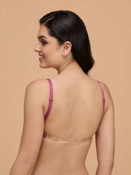 Nykd by Nykaa - Breathe Cotton Transparent Back Padded Non Wired T-Shirt Bra NYB007 Rose