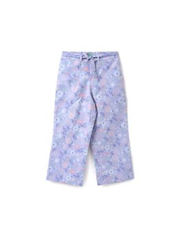 United Colors of Benetton - Girls Printed Regular Fit Trousers Blue