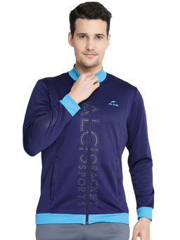 Alcis - Men Navy Blue Printed Bomber Jacket