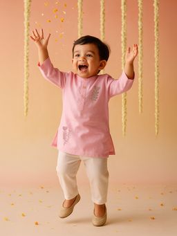 Somersault - Rose Glow Zari Work Kurta with Pyjama