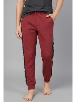 PLUM TREE - Boys Burgundy Cotton Graphic Jogger