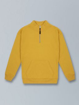 PLUM TREE - Boys Yellow Cotton Solid Sweatshirt