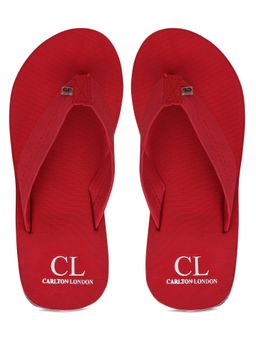 Carlton London - Solid Red & Black Thong Flip-flops