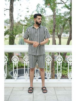Raas Life - Striped Black Shirt With Short Co-Ord's