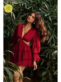 IT GIRL - Love Bite Maroon Dress