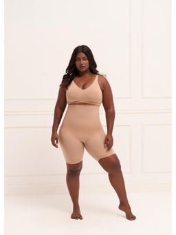 Underneat - Women Seamless High-Rise Tummy Control Body Shaper Shorts Beige