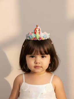 Choko - Mermaid Hairband For Girls Glitter Crown Style Band With Doll & Starfish