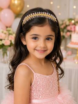 Choko - Glass Crystal Beads Hairband For Girls - Festive Party Accessories