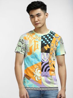 Jack & Jones - Green Printed Crew Neck T-shirt