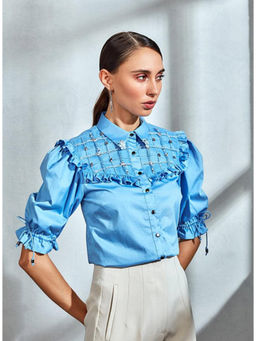 Label Deepika Nagpal - Alice Blue Shirt