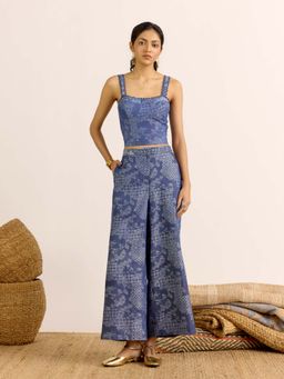 Aarke Ritu Kumar - Blue Printed Square Neck Co-ord Set