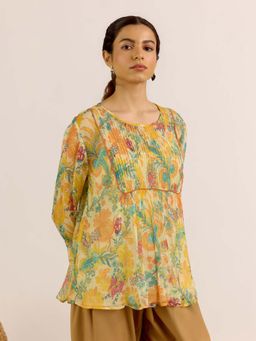 Aarke Ritu Kumar - Multi-Color Floral Round Neck Kurti