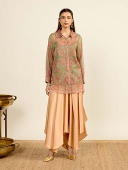 Aarke Ritu Kumar - Green Paisley Collar Neck Shirt