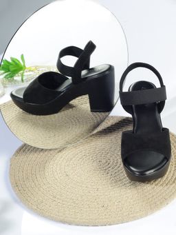 Monrow - Solid Dhriti Black Block Heels
