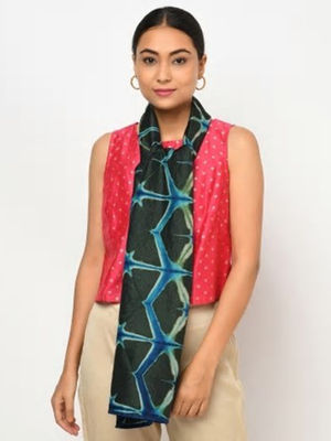Multicolor - Tie & Dye Gajji Silk Shibori Stole 17