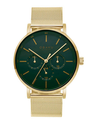 Buy Obaku Ege Basil V246Gmgemg Multifunction Green Dial Watch for Men ...