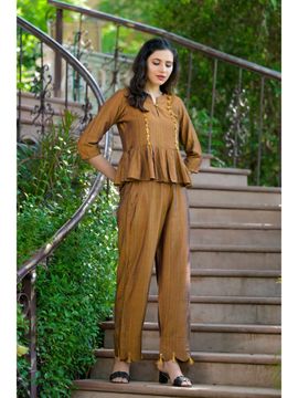 brown suit co ord