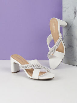 LAZERA SHOES - Lazera Women’s Block White Heels