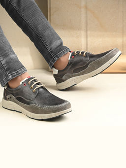 Valentino - West Port Men Premium Leather Grey Casual Shoes