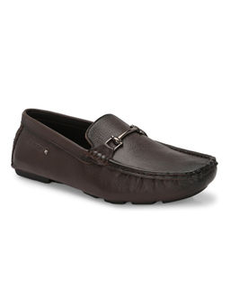 Valentino - Men Premium Leather Brown Casual Slip On Driving Loafers