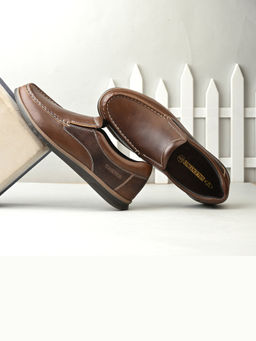 Valentino - Men Premium Leather Tan Casual Derby Shoes