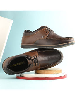 Valentino - Men Premium Leather Blue Casual Derby Shoes