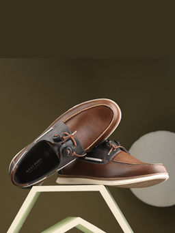 Valentino - West Port Men Premium Leather Tan Boat Shoes