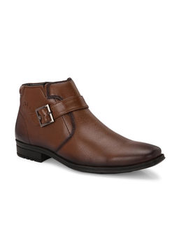 Valentino - Men Premium Leather Brown Side Zipper Ankle Boots