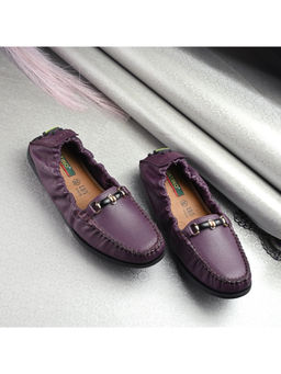 Valentino - Women Premium Leather Purple Formal Slip On Flexible Loafer