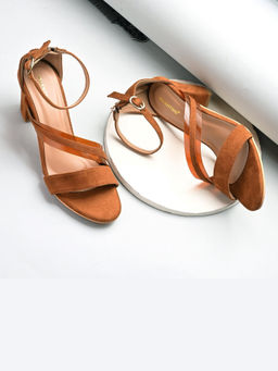 Valentino - Women Block Heel Sandals with Ankle Strap and Back Zip