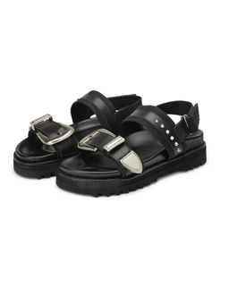 SHUTIQ - Zuhur Black Sandal