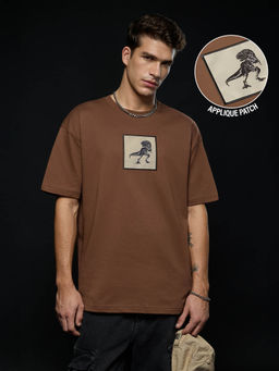 The Souled Store - Men Brown Embroidered T-Shirt