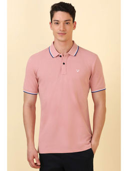 Allen Solly - Men Pink Solid Polo T- Shirt