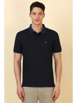 Allen Solly - Men Navy Blue Solid Polo T- Shirt