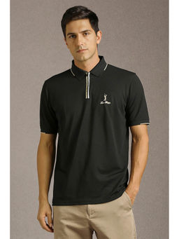 Louis Philippe - Men Black Solid Polo T- Shirt