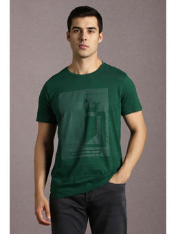 Louis Philippe - Men Green Printed T-Shirt