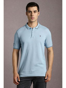 Louis Philippe - Men Blue Solid Polo T- Shirt