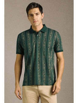 Louis Philippe - Men Green Printed Polo T- Shirt