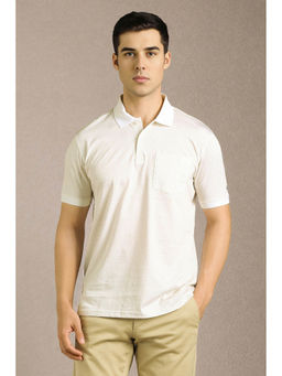 Louis Philippe - Men White Printed Polo T- Shirt