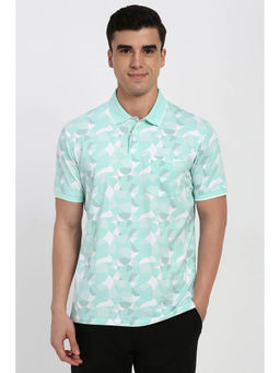 Peter England - Men Blue Printed Polo T- Shirt