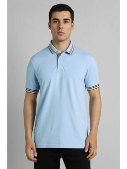 Simon Carter - Men Blue Solid Polo T- Shirt
