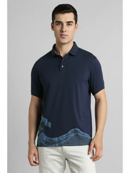 Simon Carter - Men Navy Blue Printed Polo T- Shirt