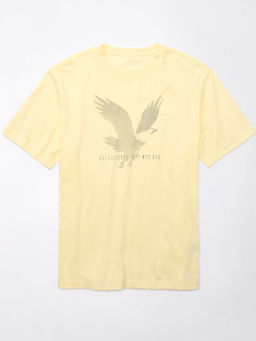 American Eagle - Men Yellow Printed T-Shirt
