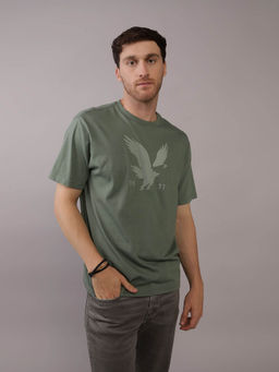 American Eagle - Men Olive Printed T-Shirt