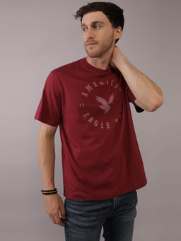 American Eagle - Men Maroon Printed T-Shirt